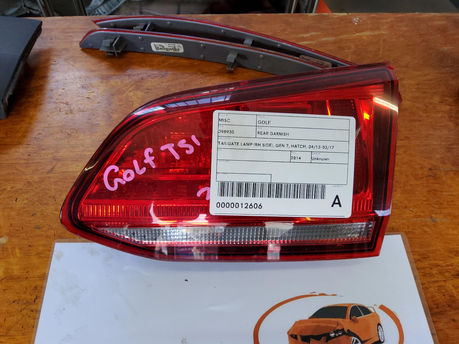 View Auto part Rear Garnish Volkswagen Golf 2014
