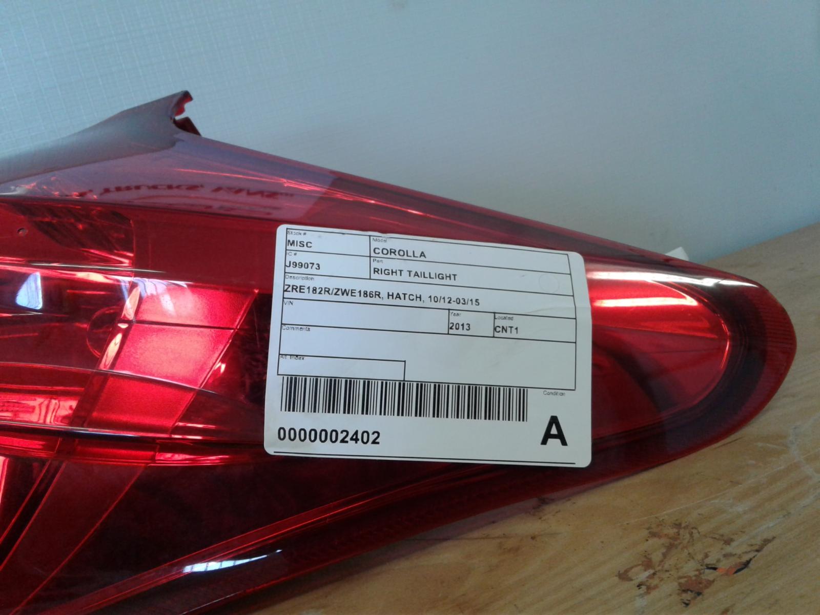 View Auto part Right Taillight Toyota Corolla 2013